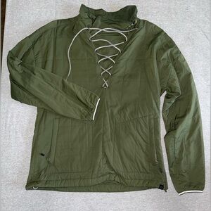 Mountain Hardwear Olive Green Lace-Up Puffer Pullover